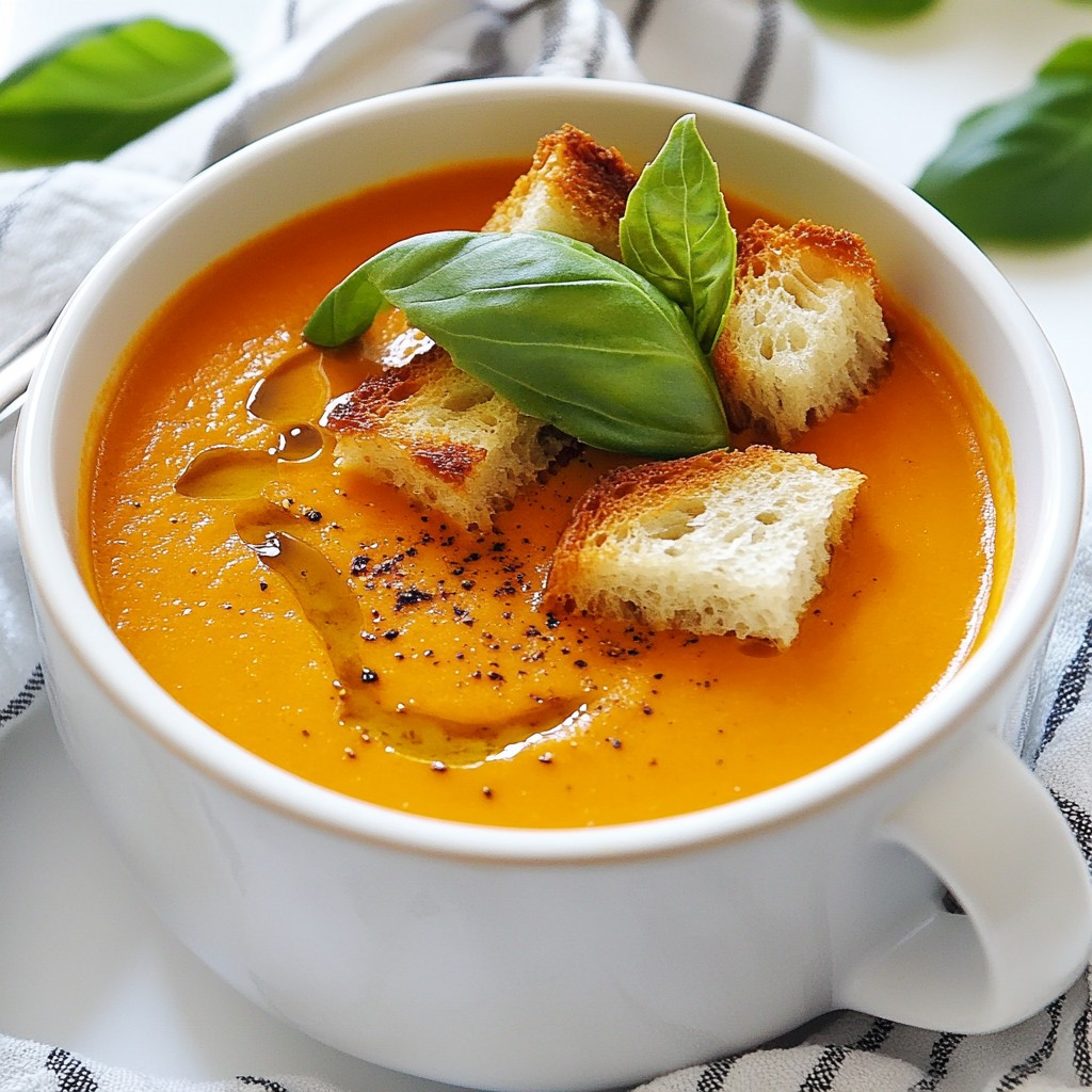 Creamy Roasted Red Pepper Soup Easy and Flavorful Dish
