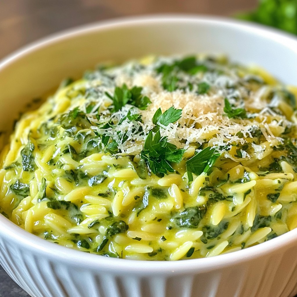 Creamy Spinach Parmesan Orzo Flavorful Dinner Idea