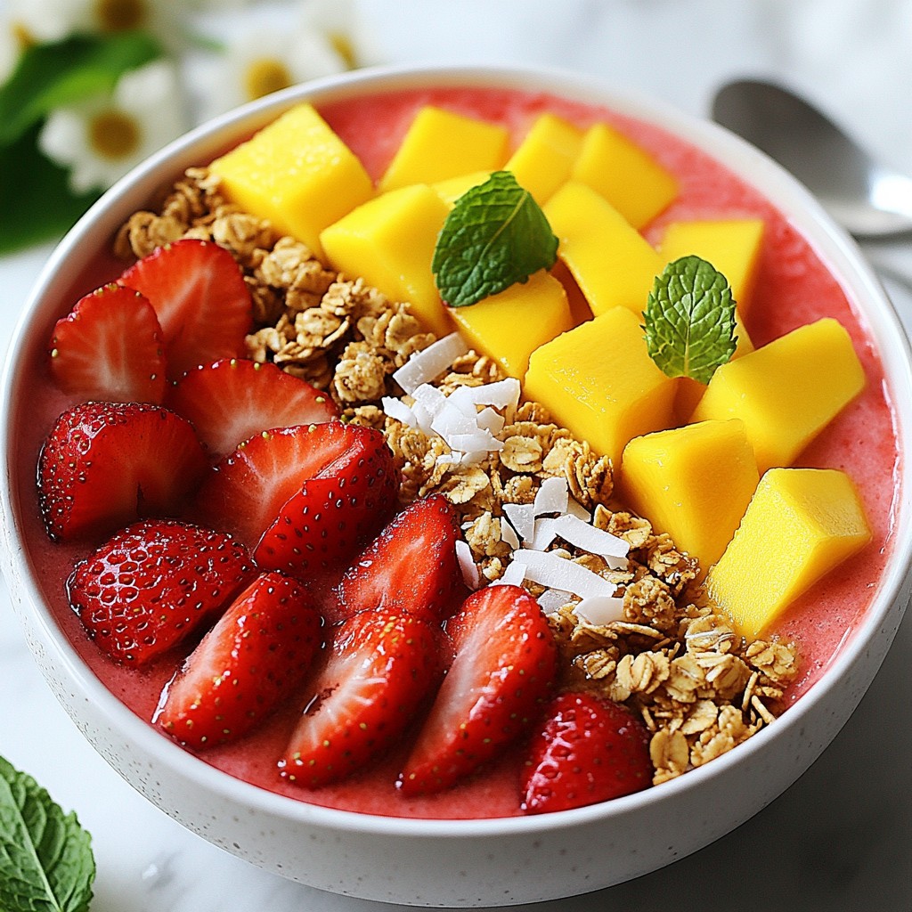 Strawberry Mango Smoothie Bowl Fresh and Healthy Treat