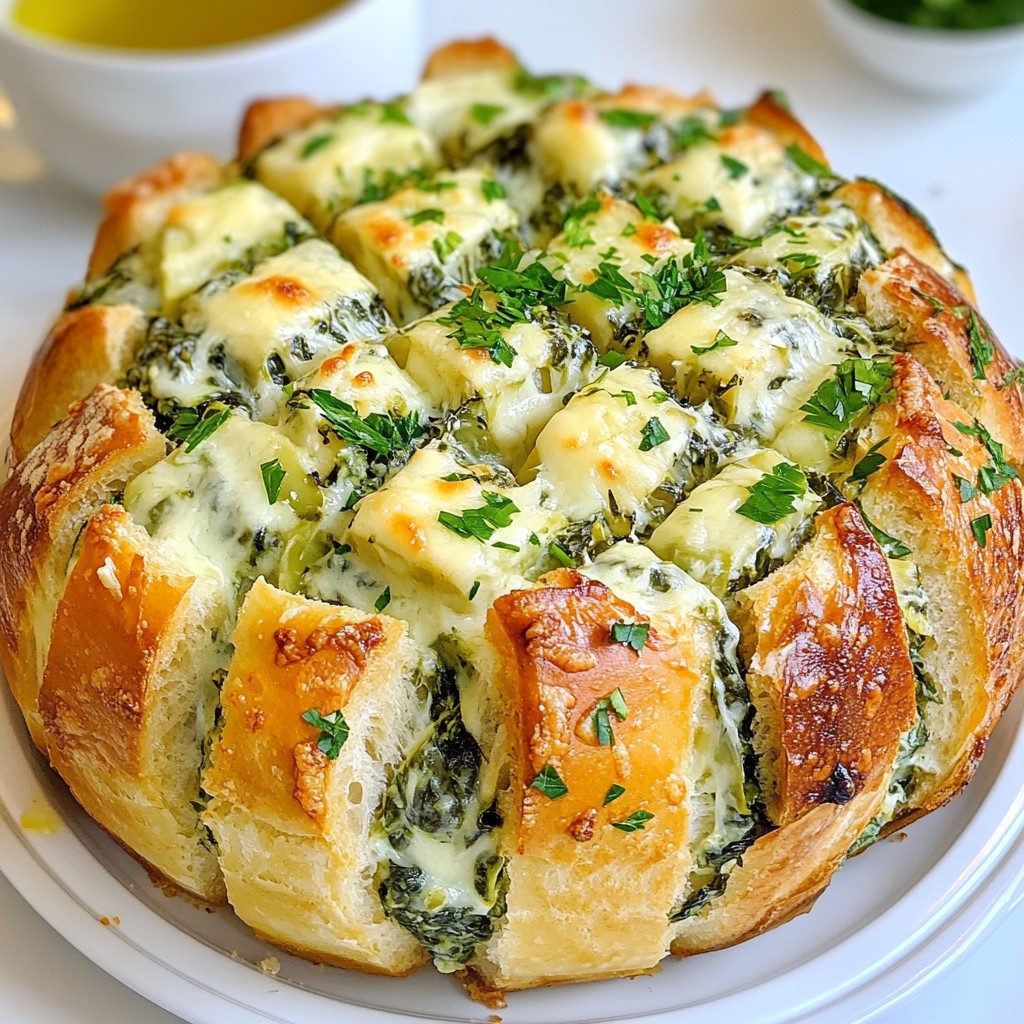 Savory Spinach Artichoke Dip Pull-Apart Bread Recipe