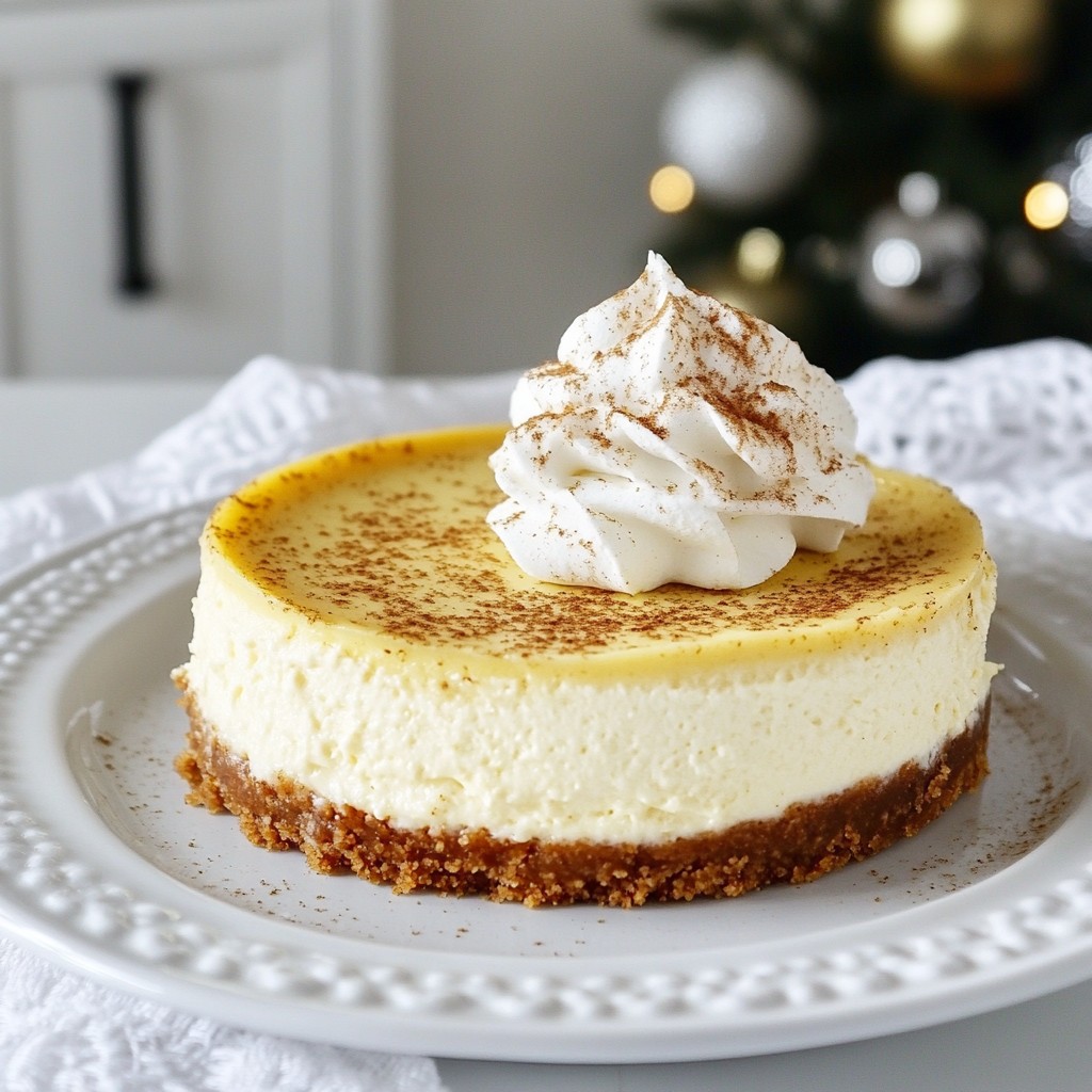Smooth Eggnog Cheesecake Delightful Holiday Dessert