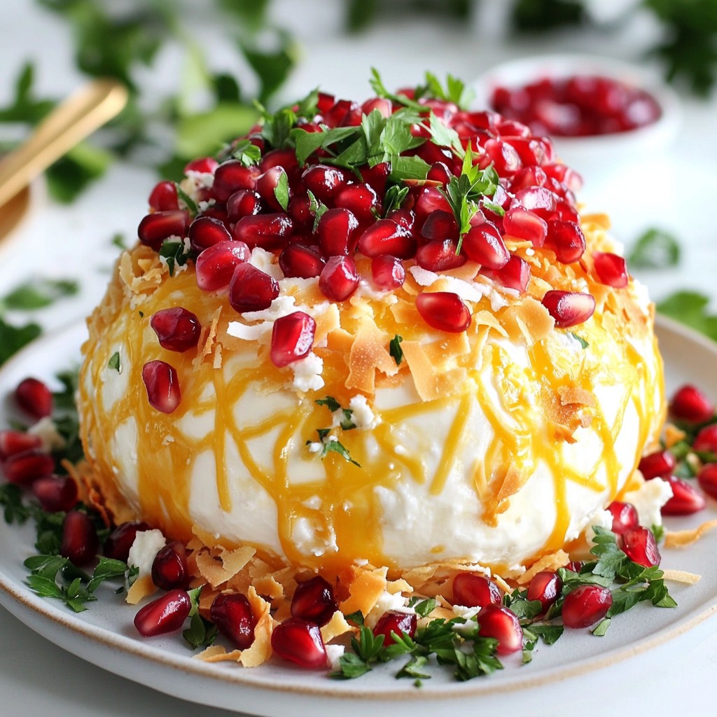 Pomegranate Ornament Cheeseball Festive Delight