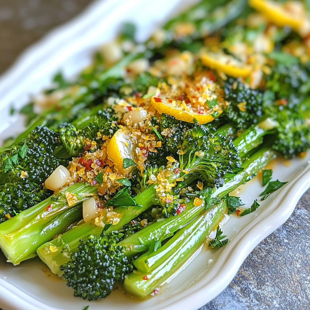 Zesty Lemon Garlic Broccolini Flavorful Vegetable Dish
