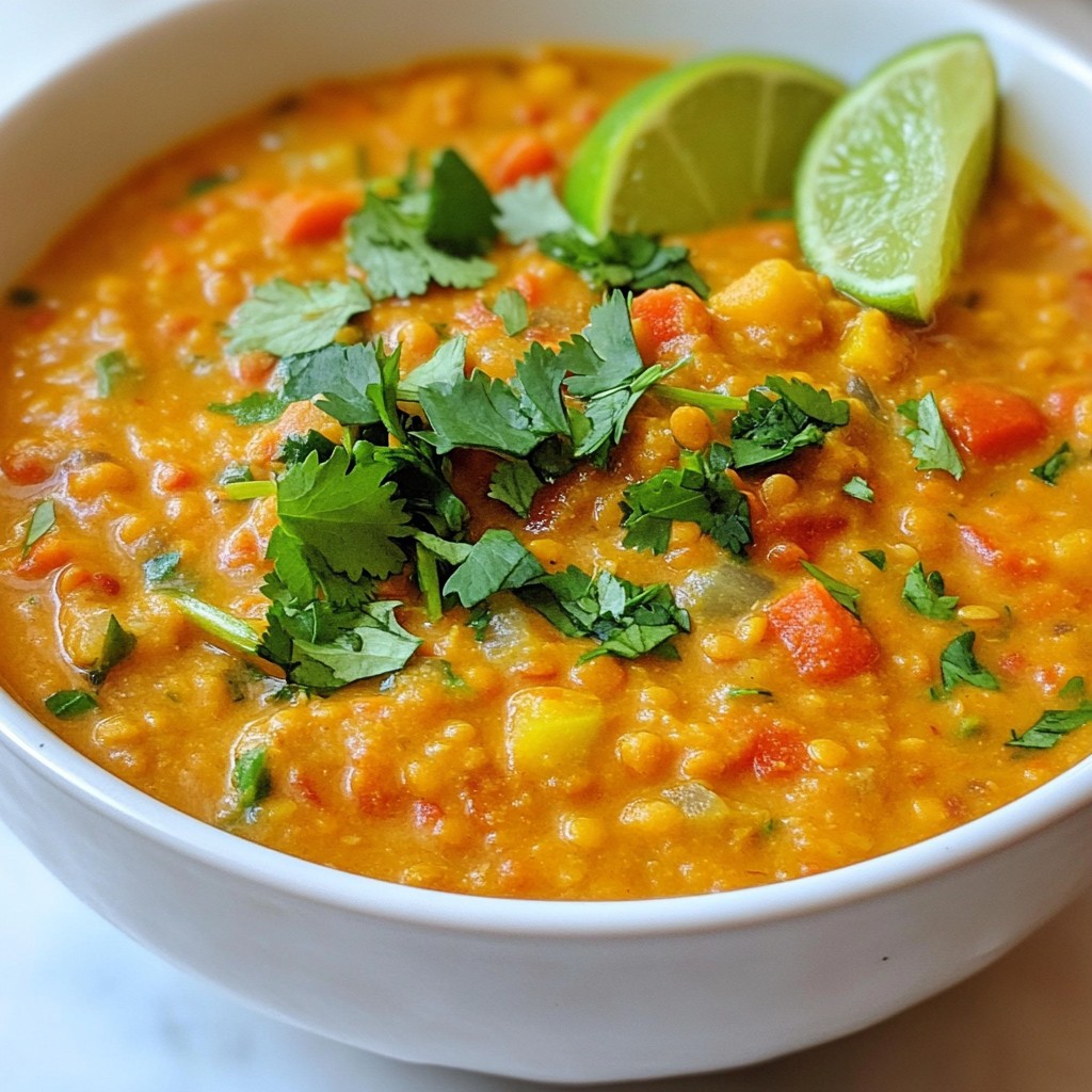 Coconut Curry Lentil Soup Comforting and Flavorful Dish