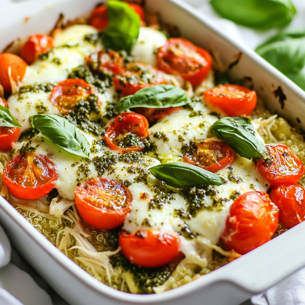 Pesto Chicken Caprese Casserole Simple and Tasty Dish