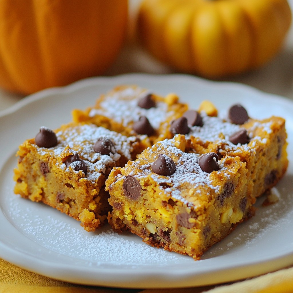 Pumpkin Chocolate Chip Blondies Irresistible Dessert Recipe