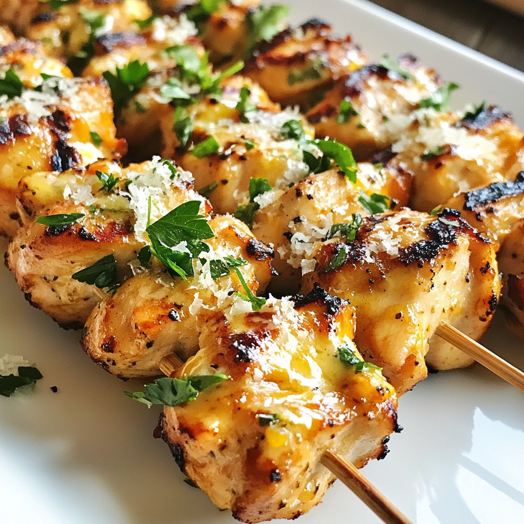 Garlic Parmesan Chicken Skewers Flavorful Grilled Delight