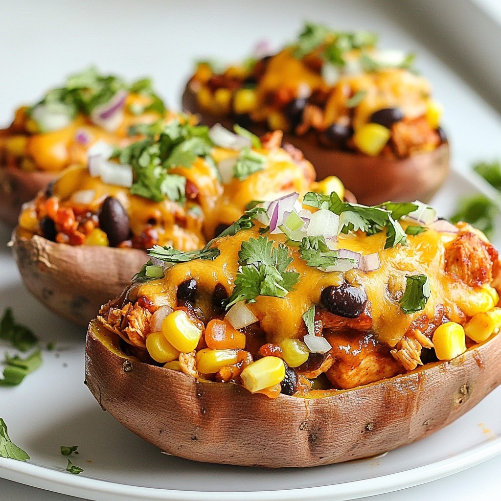 BBQ Chicken Stuffed Sweet Potatoes Simple Recipe