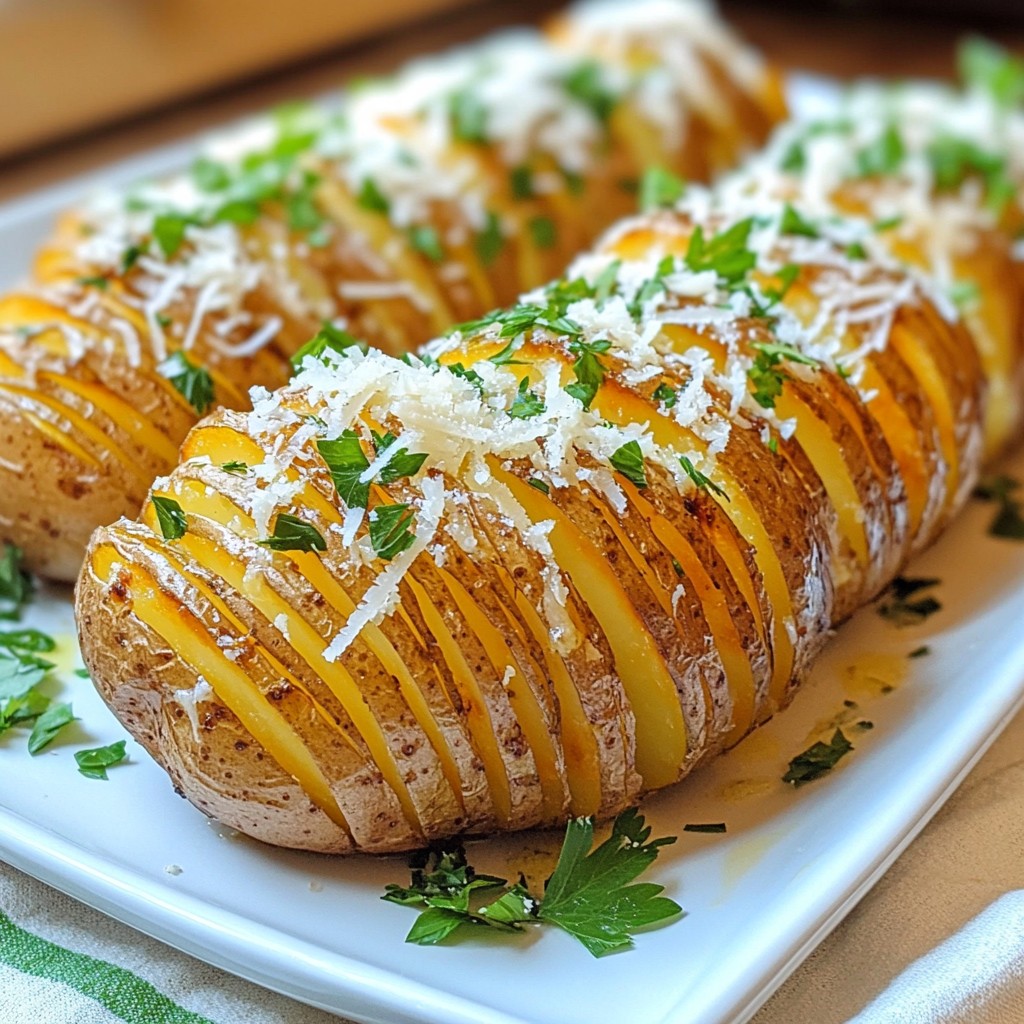 Garlic Parmesan Hasselback Potatoes Savory Side Dish